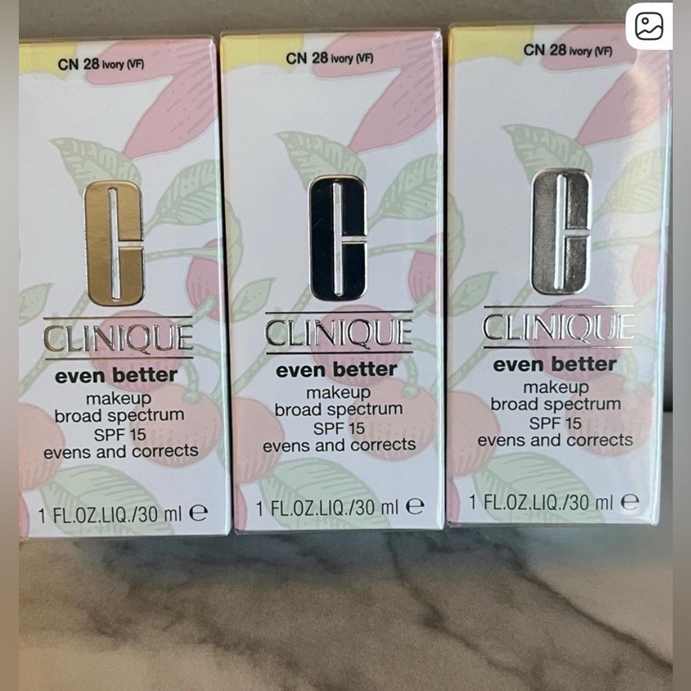 Clinique Even Better Fresh Foundation CN28 Ivory- 3 new bottles